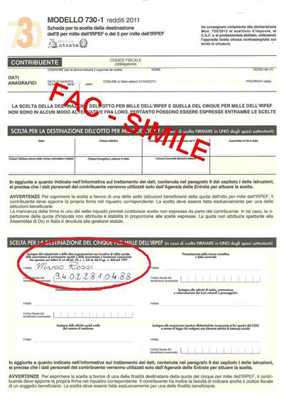 FAC-SIMILE Mod.730