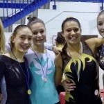 ...........................................Livorno, 25/1/2015 - Lisa Farolfi e le ginnaste del 2° grado FGI Matilde Chiti, Chiara Posarelli, Camilla Corsi e ................ Silvia Di Noia