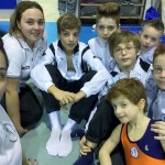 ....................................Livorno, 25/1/2015 - Le istruttrici Sara Cellai e Ginevra Magherini con i ginnasti della Pol. Casellina